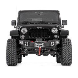 Paraurti Anteriore con piastra porta verricello e fissaggio fendinebbia Rough Country JEEP