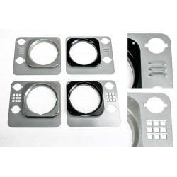 Placche faro in alluminio verniciate argento a polvere Defender