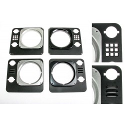Placche faro in alluminio verniciate nere a polvere Defender